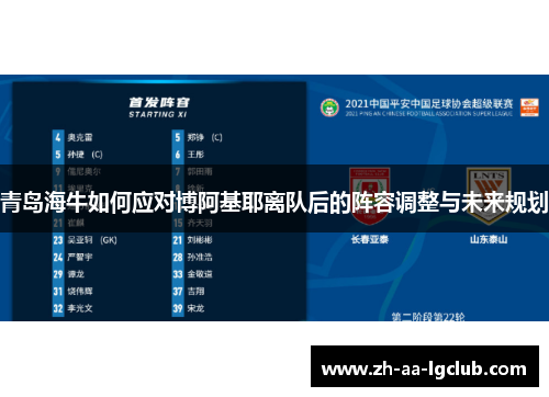 青岛海牛如何应对博阿基耶离队后的阵容调整与未来规划